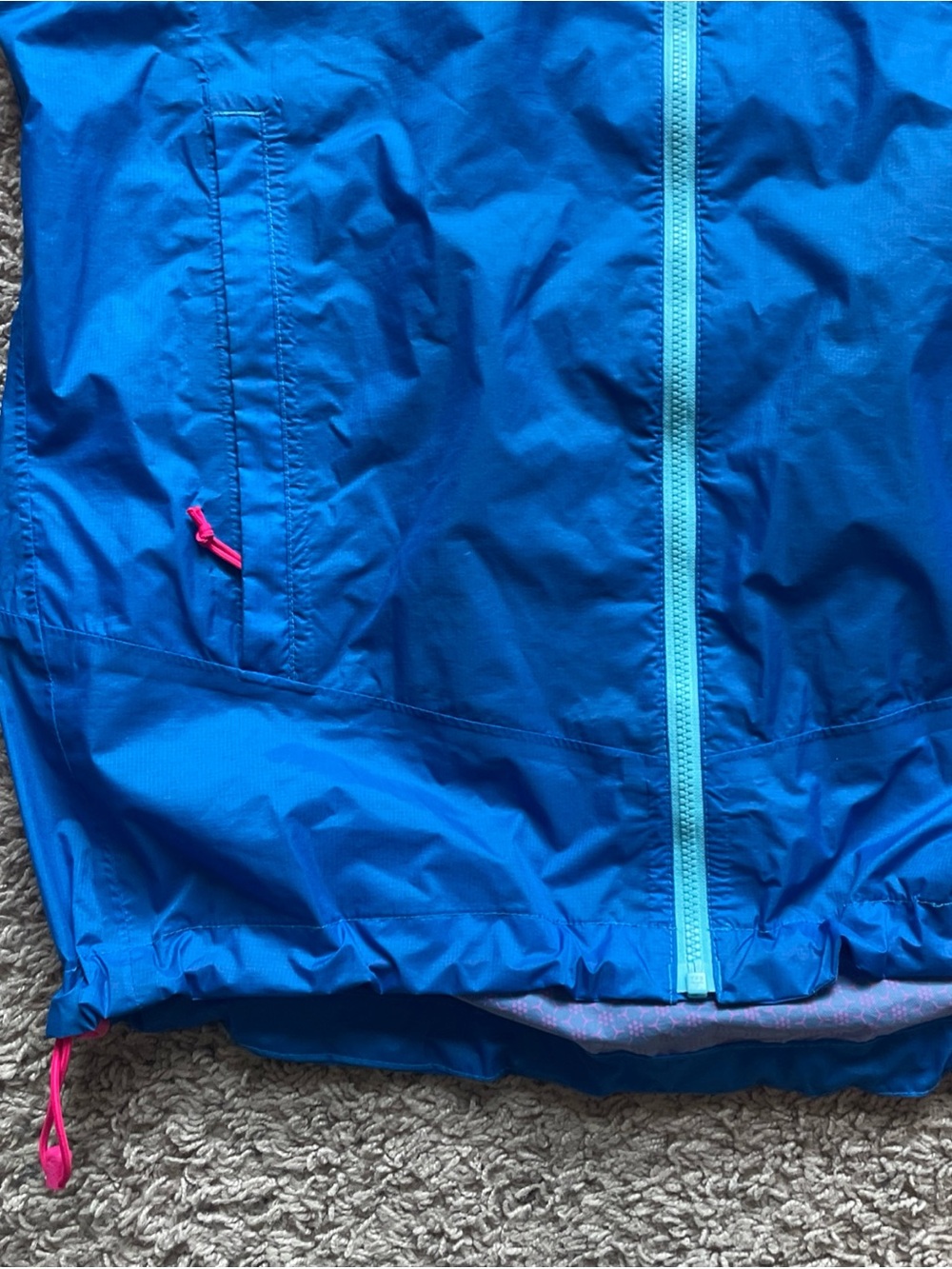 The North Face HyVent 2.5L Rain Jacket Women Medium Blue Waterproof Hooded Shell - Picture 3 of 16